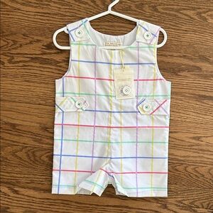 NWT TBBC Pastel Windowpane Romper